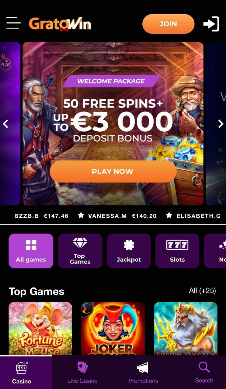 gratowin mobil casino gratowin mobile