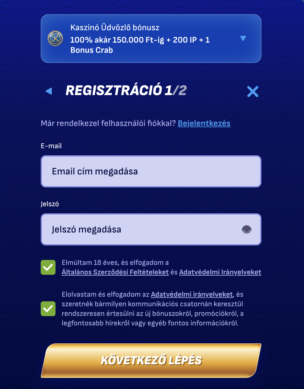 belépés wonaco kaszinó wonaco regisztráció